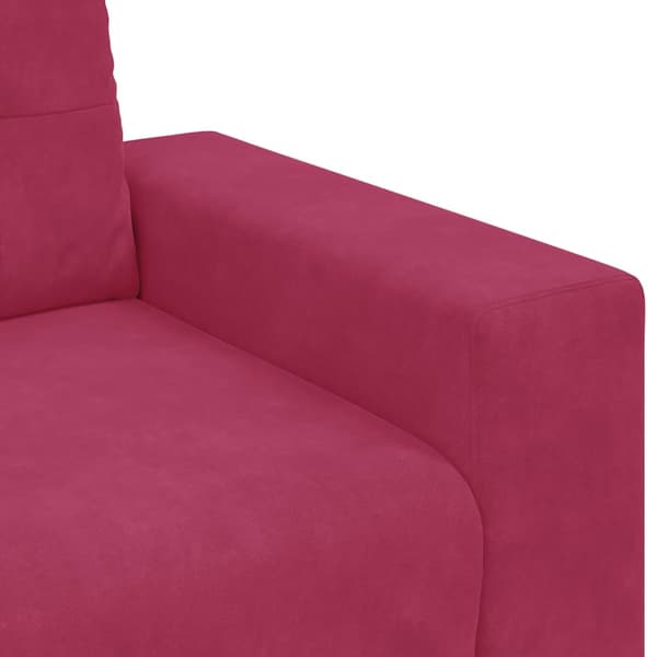vidaXL Soffset 3 pcs Vind Röd 221 x 80 x 80 cm Sammet Röd