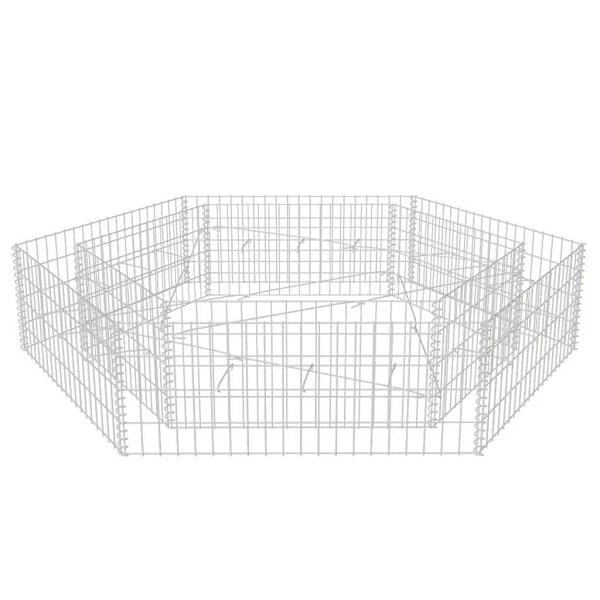 vidaXL Hexagonal planteringsgabion 200x173x40 cm Silver