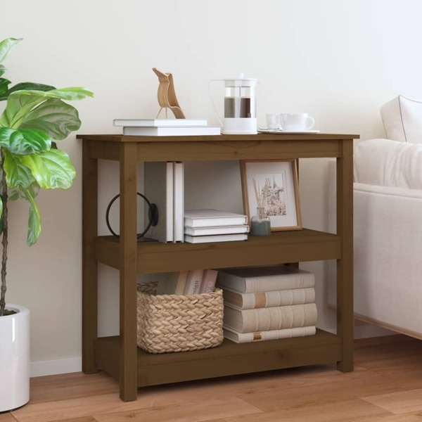 vidaXL Konsolbord honungsbrun 80x40x74 cm massiv furu Brun