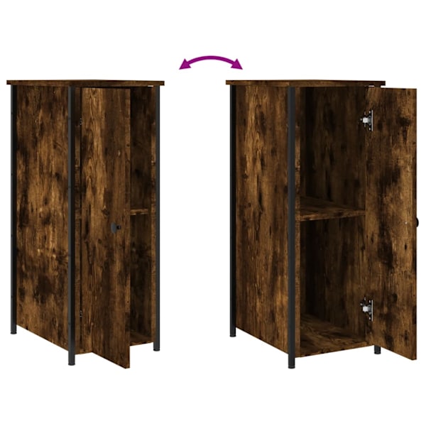vidaXL Sängbord rökfärgad ek 32x42x80 cm konstruerat trä Brun