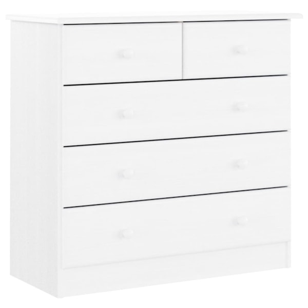 vidaXL Byrå ALTA vit 77x35x73 cm massiv furu Vit