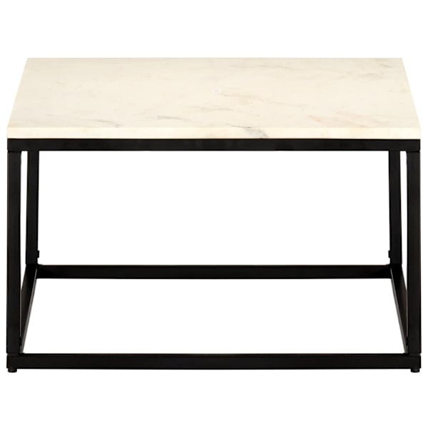 vidaXL Soffbord vit 60x60x35 cm äkta sten med marmorstruktur Vit