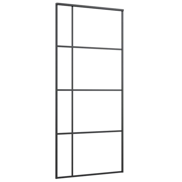 vidaXL Skjutdörr frostat ESG-glas och aluminium 90x205 cm svart Svart