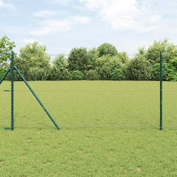 vidaXL Hexagonalt staket markfäste 100 x 1 m PVC-belagda stål Grå Mesh Grå