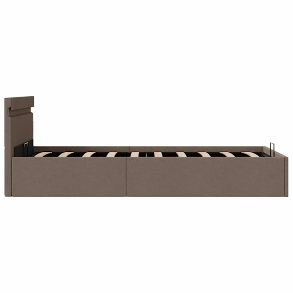 vidaXL Sängram hydraulisk förvaring utan madrass taupe 90x200 cm Taupe
