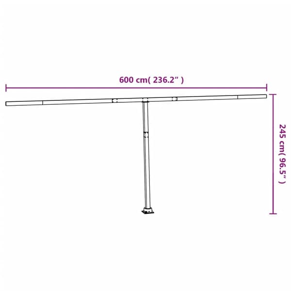 vidaXL Markisstolpar set vit 600x245 cm järn White