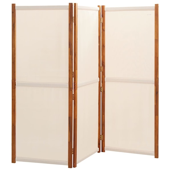 vidaXL Rumsavdelare 3 paneler gräddvit 210x180 cm Kräm