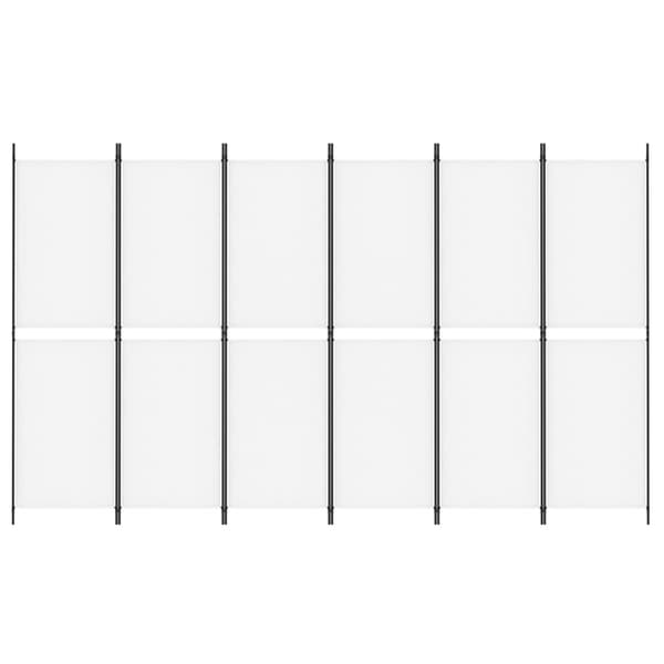 vidaXL Rumsavdelare 6 paneler vit 300x180 cm tyg Vit