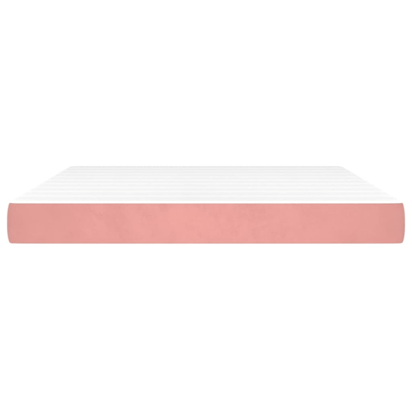 vidaXL Pocketresårmadrass rosa 180x200x20 cm sammet Rosa
