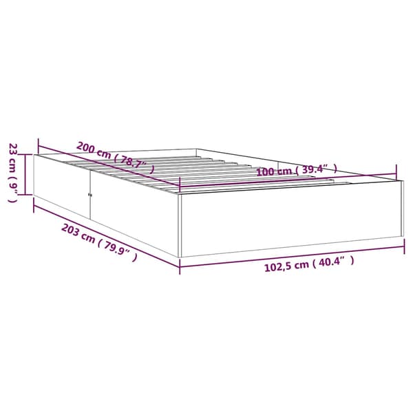 vidaXL Sängram vit massivt trä 100x200 cm Vit
