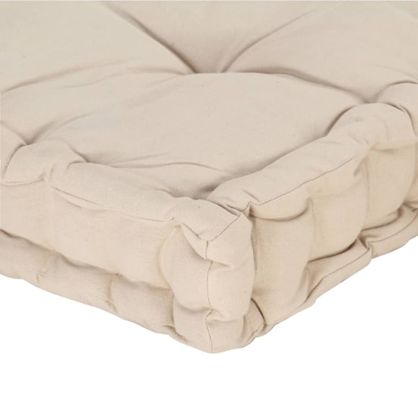 vidaXL Dyna till pallsoffa bomull 120x80x10 cm beige Beige