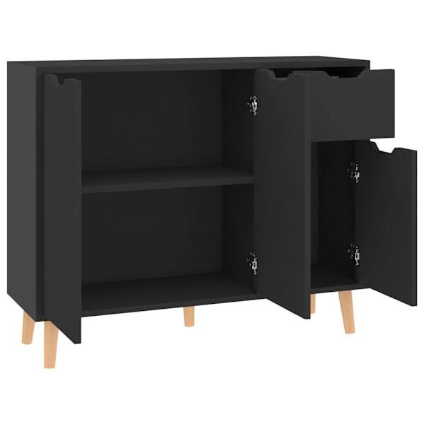 vidaXL Skänk svart högglans 90x30x72 cm konstruerat trä Svart