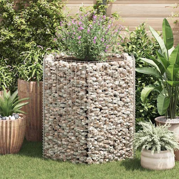 vidaXL Hexagonal planteringsgabion upphöjd 100x90x100 cm Silver