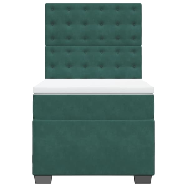 vidaXL Ramsäng med madrass mörkgrön 80x200 cm sammet Grön