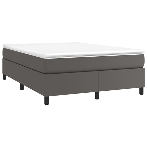 vidaXL Ramsäng med madrass grå 160x200 cm konstläder Grå