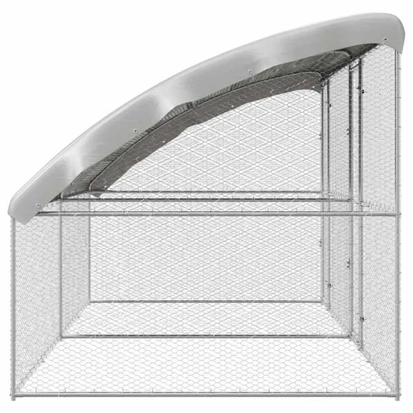 vidaXL Hönshus 2 st Silver 400 x 200 x 200 cm Galvaniserat stål Silver
