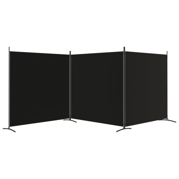 vidaXL Rumsavdelare 3 paneler svart 525x180 cm tyg Svart