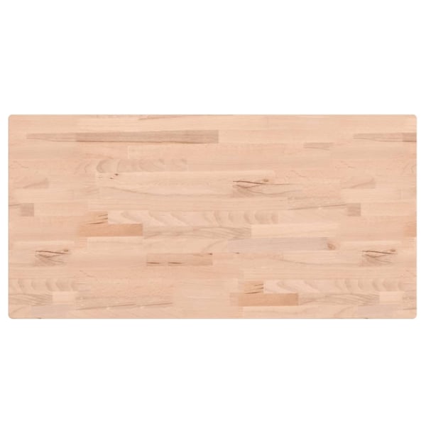 vidaXL Bordsskiva 80x40x1,5 cm rektangulär massivt bokträ Brun