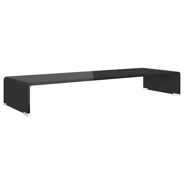 vidaXL TV-bord glas svart 90x30x13 cm Svart
