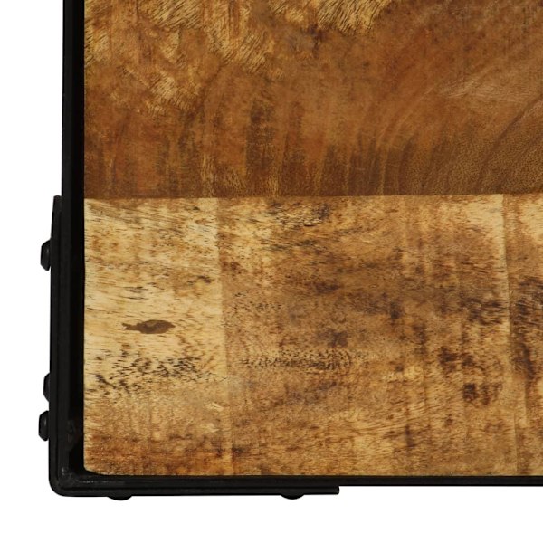vidaXL Soffbord massivt grovt mangoträ och stål 110 cm Brun