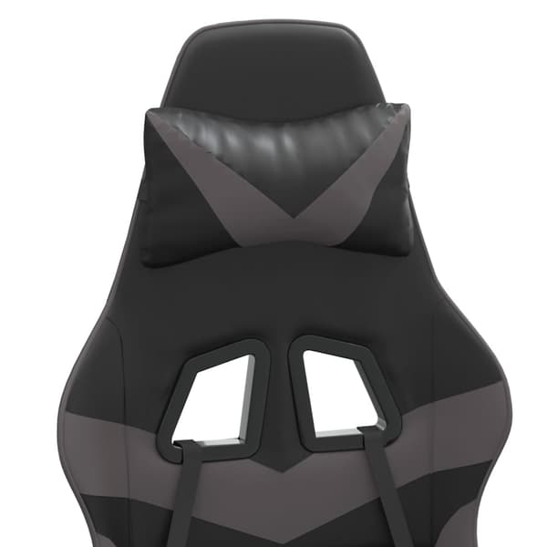 vidaXL Gamingstol svart och grå konstläder Grå
