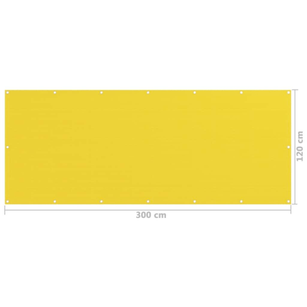 vidaXL Balkongskärm gul 120x300 cm HDPE Gul