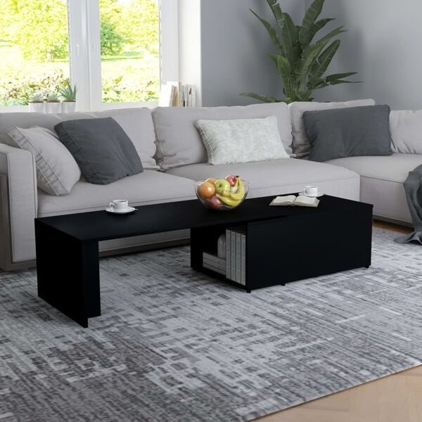 vidaXL Soffbord svart 150x50x35 cm konstruerat trä Svart
