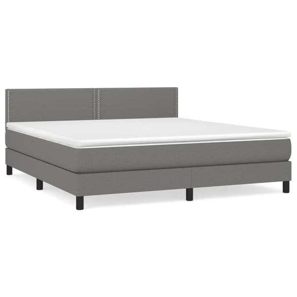 vidaXL Ramsäng med madrass mörkgrå 180x200 cm tyg Grå