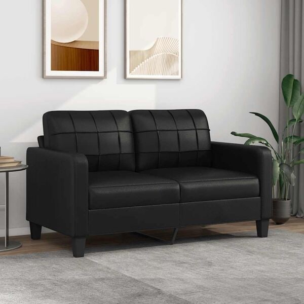 vidaXL 2-sitssoffa svart 140 cm konstläder Svart