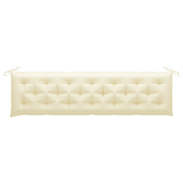 vidaXL Bänkdynor för trädgården 2st gräddvit 200x50x7cm oxfordty Vit