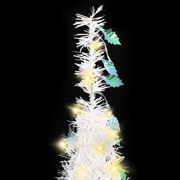 vidaXL Plastgran pop-up 100 LED vit 150 cm Vit