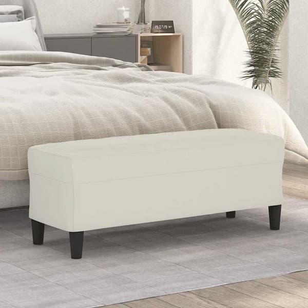 vidaXL Bänk gräddvit 100x35x41 cm sammet Kräm