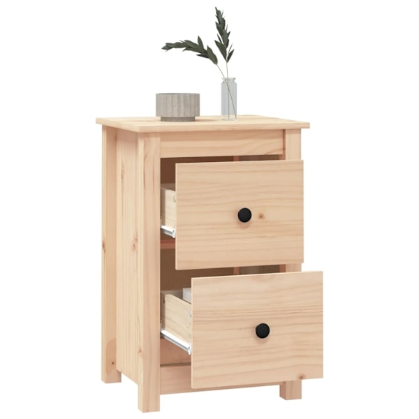 vidaXL Sängbord 40x35x61,5 cm massiv furu Brun