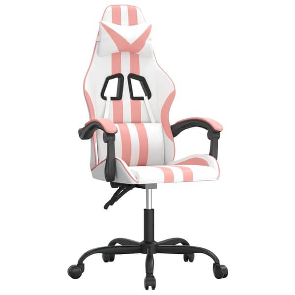 vidaXL Gamingstol vit och rosa konstläder Rosa