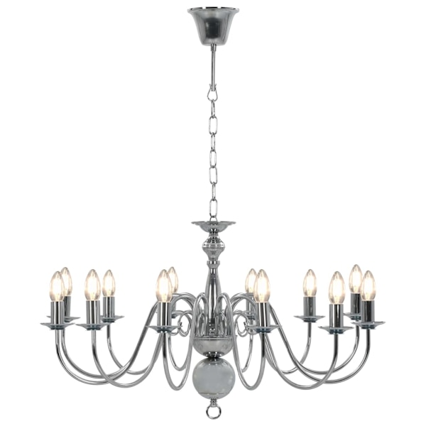vidaXL Takkrona silver 12 x E14-glödlampor Silver