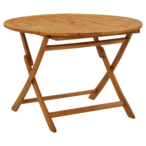 vidaXL Hopfällbart trädgårdsbord 110 cm massivt akaciaträ Brun
