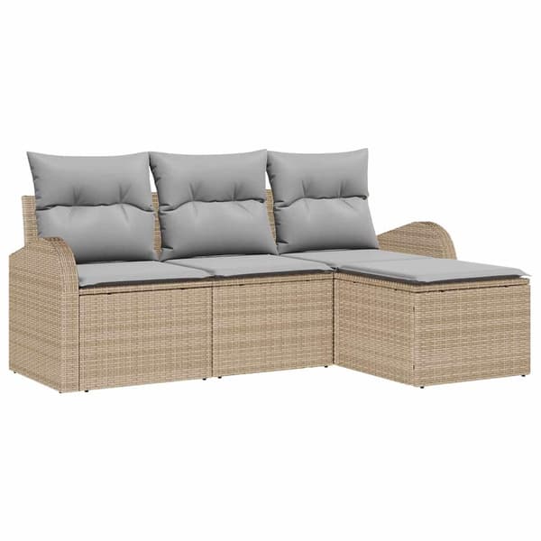 vidaXL Trädgårdsoffset Beige konstrotting Beige