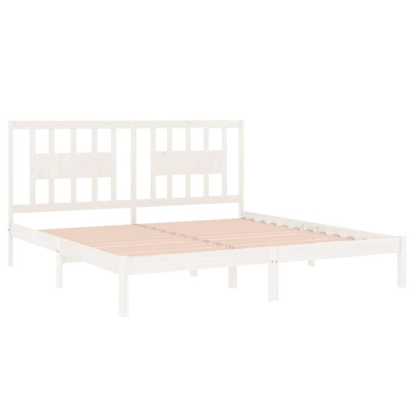 vidaXL Sängram vit massiv furu 200x200 cm Vit