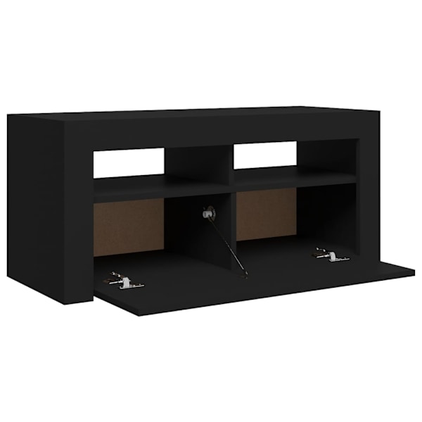 vidaXL TV-bänk med LED-belysning svart 90x35x40 cm Svart