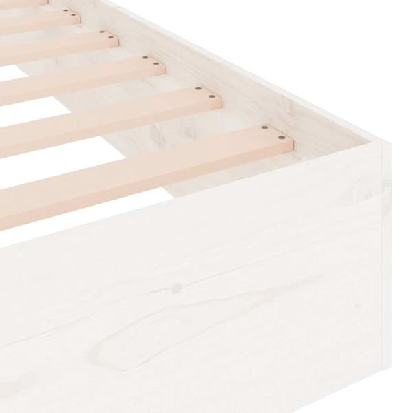vidaXL Sängram vit massivt trä 100x200 cm Vit