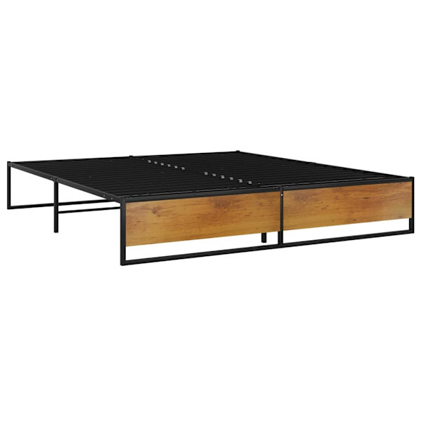 vidaXL Sängram svart metall 140x200 cm Svart