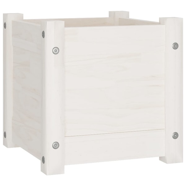 vidaXL Odlingslådor 2 st vit 31x31x31 cm massiv furu Vit