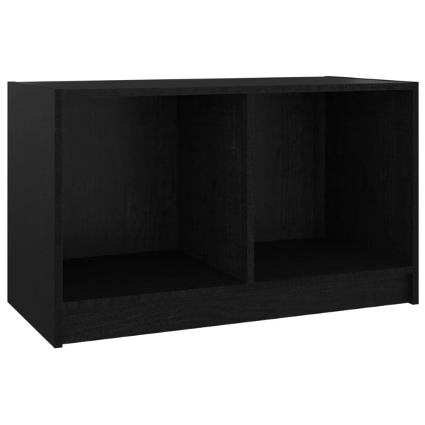 vidaXL TV-bänk svart 70x33x42 cm massiv furu Svart