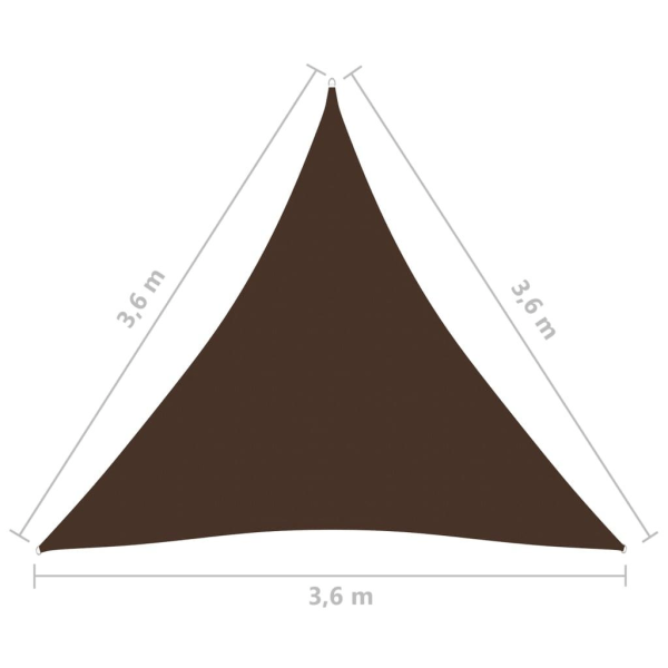 vidaXL Solsegel oxfordtyg trekantigt 3,6x3,6x3,6 m brun Brun