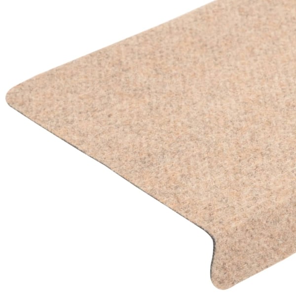 vidaXL Trappstegsmattor 10 st gräddvit 65x21x4 cm brodyr Brun