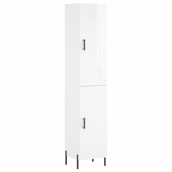 vidaXL Högskåp vit högglans 34,5x34x180 cm konstruerat trä Vit