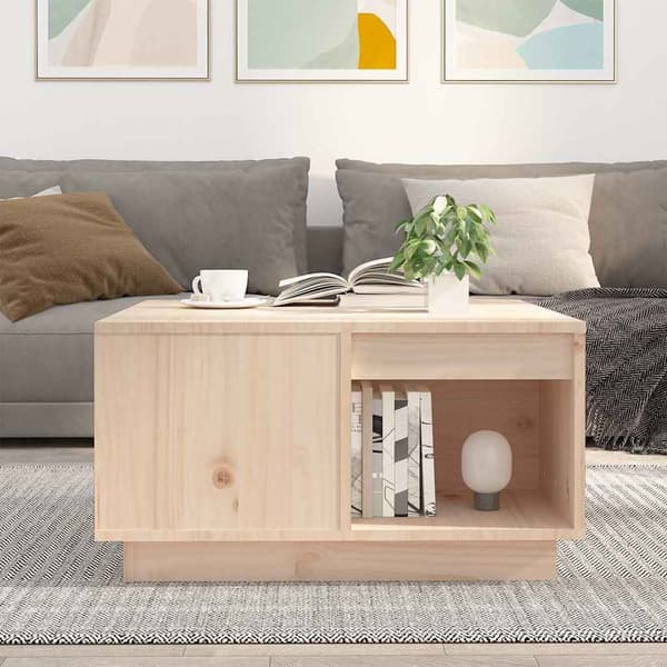 vidaXL Soffbord 60x61x32,5 cm massiv furu Brun