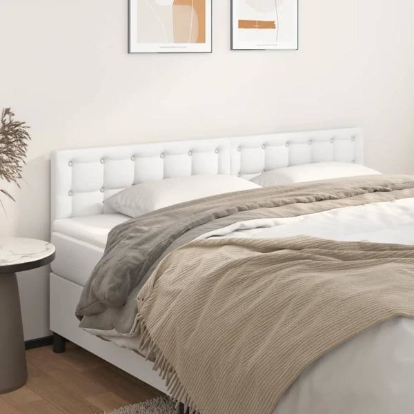 vidaXL Huvudgavlar 2 st vit 100 x 5 x 78/88 cm konstläder Vit