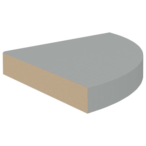 vidaXL Svävande hörnhyllor 2 st grå 25x25x3,8 cm MDF grå
