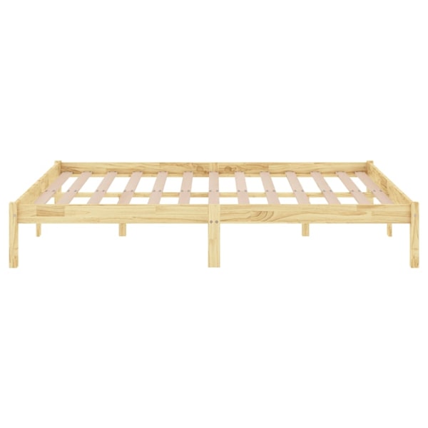 vidaXL Sängram massiv furu 140x190 cm Brun